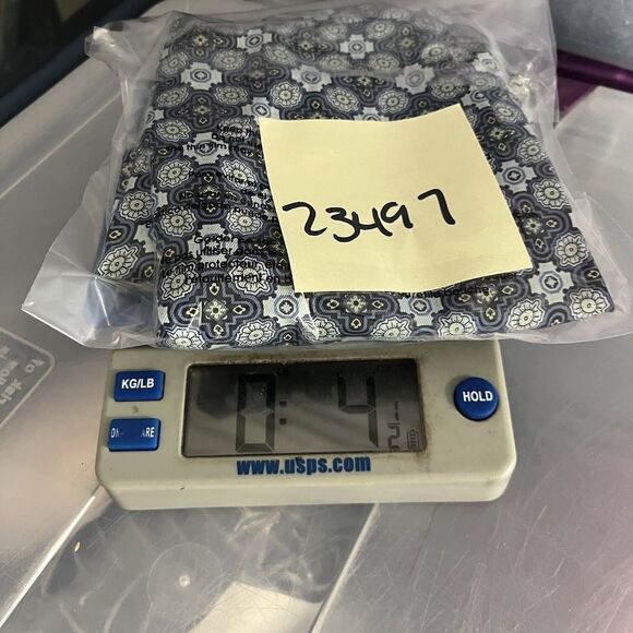 Ann Taylor Silk Pencil Skirt Blue Black Geometric Print 6P Petite Work Career - Picture 10 of 10